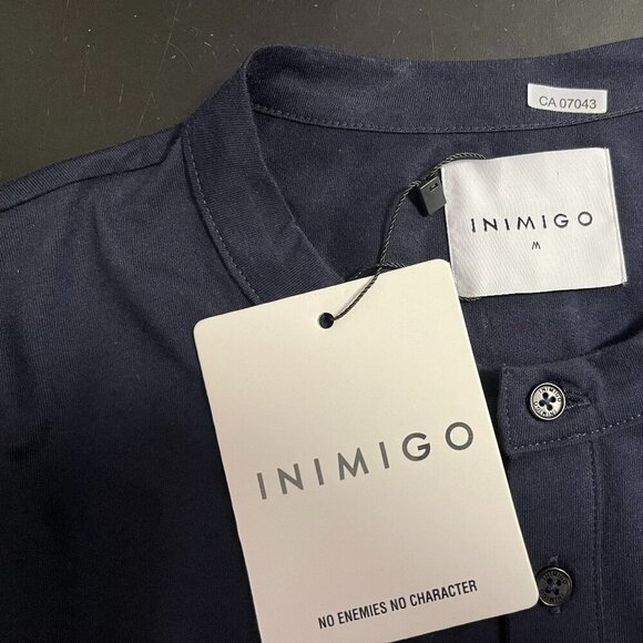 INIMIGO Men's Long Sleeve Navy Blue Henley Shirt - Size Medium - NWT - Picture 5 of 5